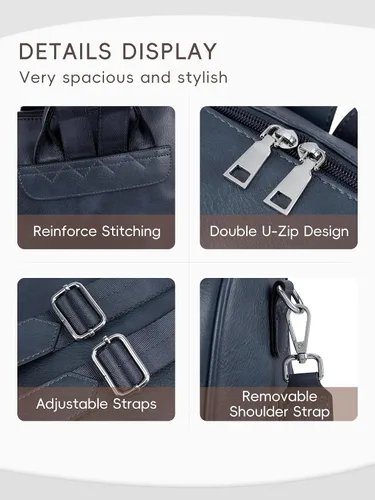 Miniatura 3 de CLUCI Mochila Bolso para Mujeres de Cuero PU Antirrobo Grande de Diseñador de Moda Bolsa de Viaje Bolsos de Hombro para Damas Purse