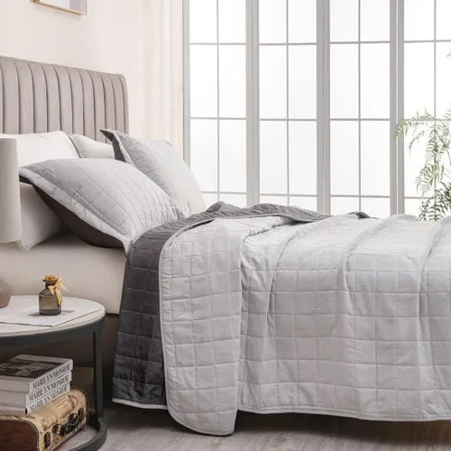 Miniatura 29 de Great Bay Home Full/Queen Quilt Set - 3-Piece Seersucker Box-Stitched Bedding Set - Soft, Lightweight, All-Season Bedspread (White)