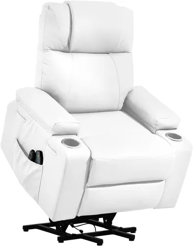 Miniatura 11 de Silla Reclinable con Elevación Eléctrica para Personas Mayores con Calor y Masaje, Sillón Reclinable de Cuero PU Eléctrico Ajustable 160° con Marrón