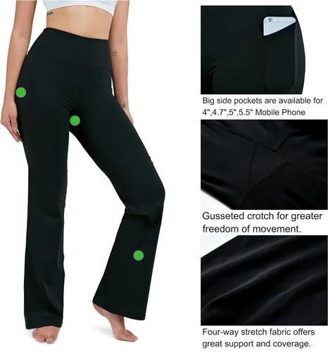 Miniatura 4 de Pantalones largos de yoga para mujer, tamaños 28, 30, 32.0in, 34, con bolsillos