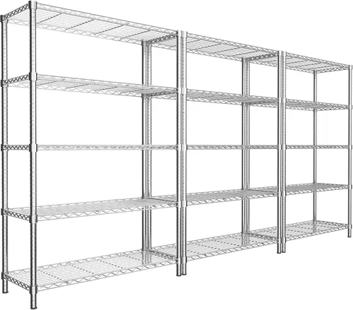 Miniatura 16 de ROOMTEC Estantería de alambre resistente de 3 niveles, 40 pulgadas de ancho x 16 pulgadas de profundidad x 40 pulgadas de alto, estante