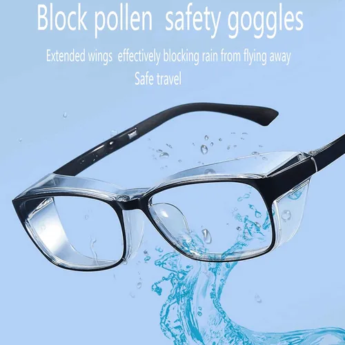 Miniatura 9 de willochra Paquete de 2 gafas de seguridad antivaho con protección lateral, bloqueo de luz azul, cómodas gafas de laboratorio transparentes