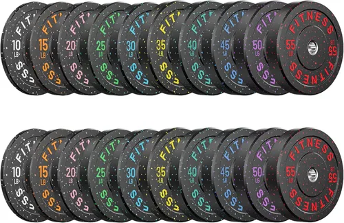 Miniatura 30 de Papababe Placas de peso, juego de placas de pesas de 2 pulgadas, placas de peso de goma protectoras para el suelo, placas de parachoques de 10 a 600