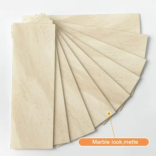 Miniatura 2 de VAOVI Azulejos de cocina para salpicaduras de despegar y pegar, calcomanías de pared de baño, azulejos de mármol para salpicaduras individuales