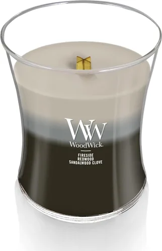 Miniatura 2 de WoodWick Warm Woods Trilogy - Velas navideñas de regalo para mujeres y hombres, vela mediana de reloj de arena Trilogy de 9.7 oz con mecha