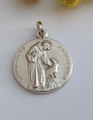 Miniatura 3 de I G J MEDALLA DE SAN FRANCISCO DE ASISI PLATA 925 - 100% HECHO EN ITALIA