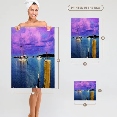 Miniatura 6 de 3dRose Dry Tortugas National Park - Harbor View from Garden Key (Textured) 22x30 Bath Hand Pool Towel