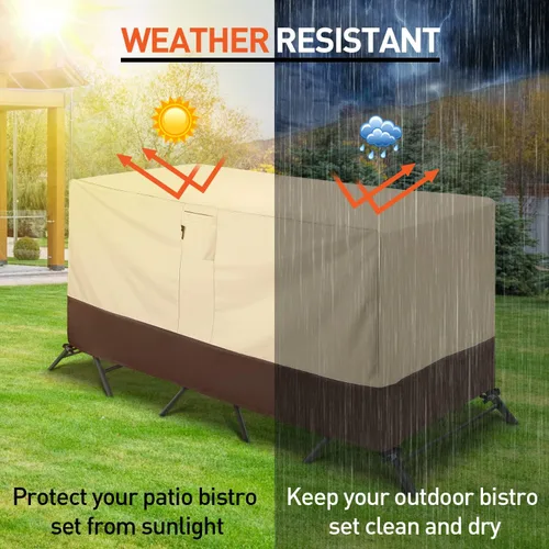 Miniatura 6 de Arcedo Funda para patio bistró, funda impermeable para muebles de exterior, funda resistente para mesa y sillas de bar, 80 pulgadas de largo x 32
