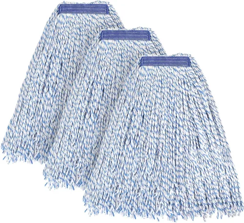 Miniatura 17 de Matthew Cleaning - Paquete de 3 trapeadores de algodón de 16 onzas, cuerda abierta de algodón, recambios de cuerda resistente, mezcla universal