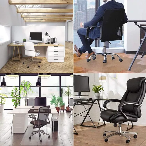 Miniatura 2 de Tapete para silla de oficina para suelos de madera dura, 36 x 48 pulgadas, tapete transparente para sillas rodantes, protectores de suelo de madera