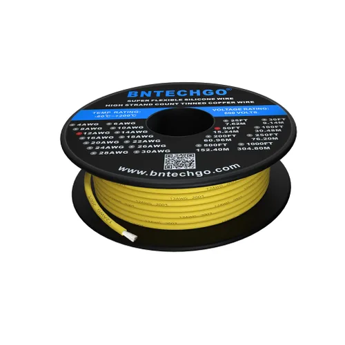 Miniatura 9 de BNTECHGO Carrete de alambre de silicona calibre 12, 50 pies, color marrón, flexible, 12 AWG, alambre de cobre estañado trenzado