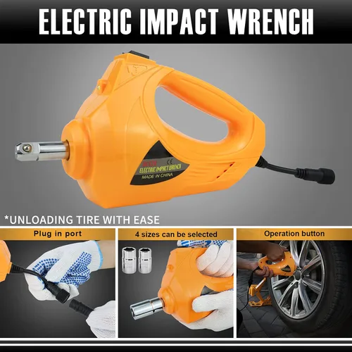 Miniatura 5 de E-HEELP - Gato de tijera eléctrico para auto de 3 toneladas de 12 V con llave de impacto para SUV, sedán y cambio de neumáticos 3T con llave