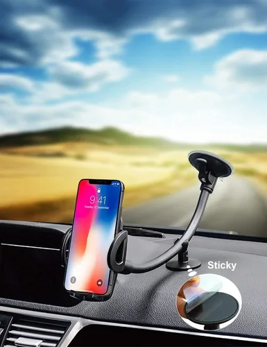 Miniatura 2 de sostén de parabrisas para teléfono celular. 12 pulgadas de largo. Soporte para teléfono celular con teclado Easy Touch para todos los celulares