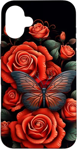 Miniatura 23 de Cute Butterfly Red Floral Flower Butterfly Rose Case for iPhone 17