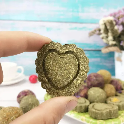 Miniatura 6 de Hamiledyi 36 juguetes masticables de conejo, heno natural de Timothy hecho a mano, pasteles molares para conejito, chinchilla, cobaya, conejo enano