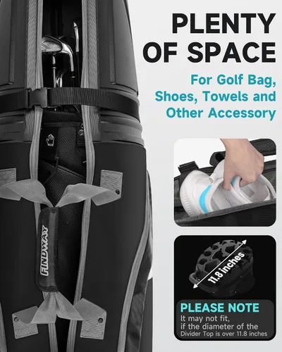 Miniatura 2 de findway Golf Travel Bags for Airlines with Wheels and ABS Hard Case Top, Protect Your Clubs, Waterproof 1680D Oxford Fabric and Oversize Tank