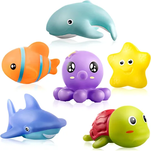 Miniatura 7 de Hely Cancy Juguetes de baño para niños, juguetes de baño sin agujeros para bebés de 1 año de edad, niños y niñas, ducha, agua, piscina, juguetes