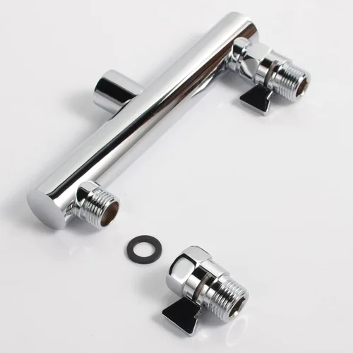 Miniatura 4 de Colector de ducha de doble salida con válvula de cierre, adecuado para sistema de ducha de doble rociador, cromo, STC03