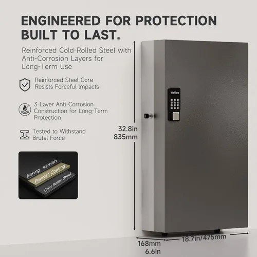 Miniatura 2 de WeHere Caja de bloqueo inteligente de 360 teclas, gabinete de llaves de montaje en pared con aplicación de gestión de llaves