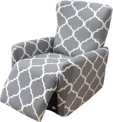 Miniatura 38 de CRFATOP Funda para sillón reclinable con estampado floral con bolsillos, funda única para sillón reclinable, 4 piezas, funda para sillón reclinable