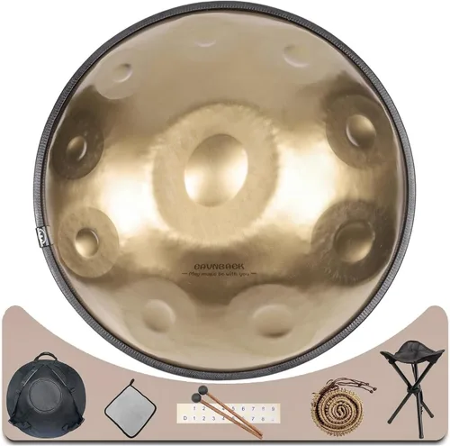 Miniatura 9 de Eavnbaek Tambor de Lluvia Chime - Tambor de lluvia de 8 notas de 6 pulgadas para jardín exterior, con bolsa, libro de música, baquetas, soporte