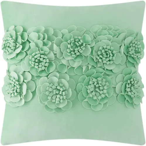 Miniatura 14 de JWH Fundas de almohada hechas a mano con flores en 3D, fundas de cojín decorativas de terciopelo estéreo, para decoración de automóvil, cama, sofá