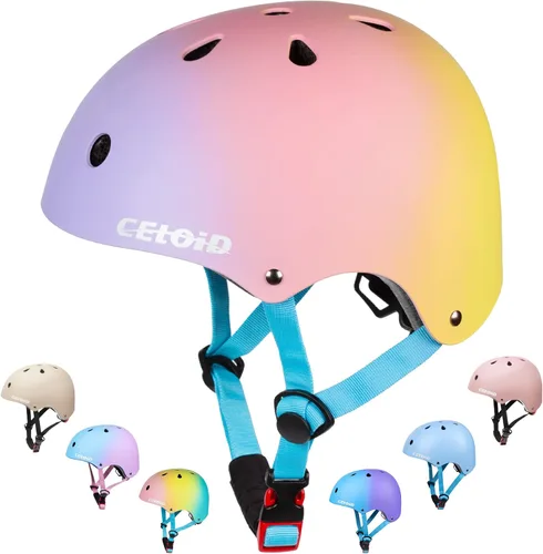Miniatura 16 de Casco de bicicleta para niños, cascos de patineta para niños de 2 a 3 a 5 a 8 a 14 años, ajustable, multideporte, bicicleta, patinaje, fútbol