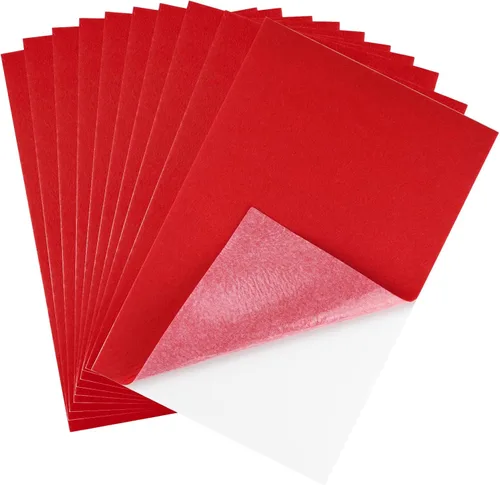 Miniatura 10 de CHRORINE 10 hojas de tela de fieltro negro autoadhesivas de 8 x 12 pulgadas, papel de fieltro para suministros de arte y manualidades.