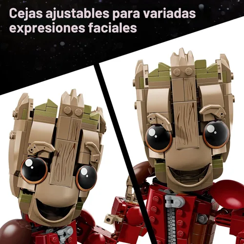 Miniatura 4 de LEGO Marvel Ravager Jumpsuit Groot Juego de Construcción para Niños y Niñas, Edades 10+ - Figura de Muestra y Jugabilidad Posicionable