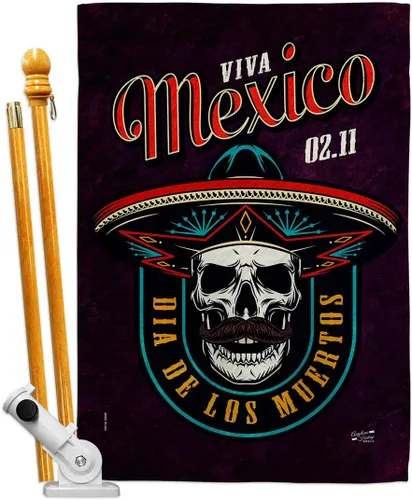 Miniatura 14 de Viva México - Kit de banderas para casa de jardín, Día de Muertos, Día de los Muertos, Fiesta Mexicana, Otoño, Pequeña pancarta decorativa