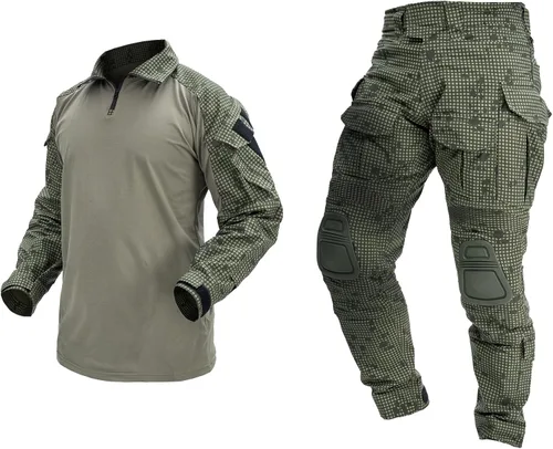Miniatura 10 de IDOGEAR Conjunto de uniformes de combate G3 para hombre con rodilleras y coderas, ropa de camuflaje Verde (Ranger Green)
