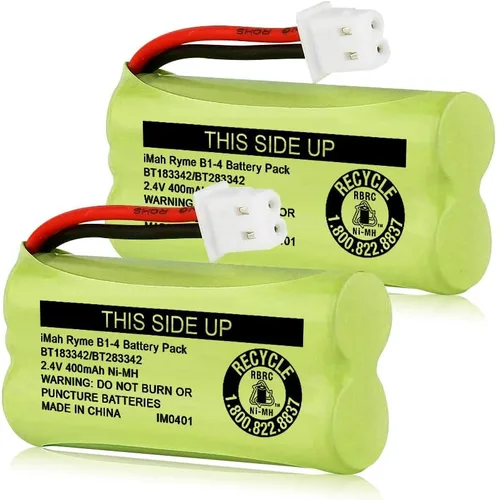 iMah BT183342/BT283342 2.4V 400mAh Ni-MH - Batería compatible con baterías de teléfono inalámbrico AT&T VTech BT166342/BT266342 BT162342/BT262342