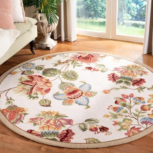 Miniatura 33 de SAFAVIEH Chelsea Collection - Alfombra decorativa de 2 pies 6 pulgadas x 4 pies, color marfil, lana de campo francesa enganchada a mano, ideal