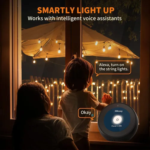 Miniatura 9 de XMCOSY+ Guirnalda de luces inteligentes para exteriores, luces de patio G40 de 75 pies con 34 bombillas LED regulables, control WiFi y aplicación