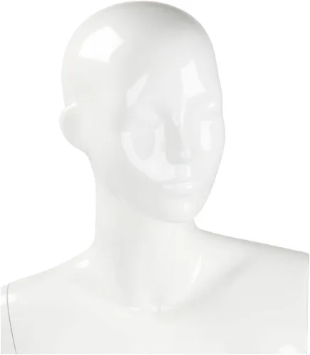 Miniatura 6 de SSWBasics Maniquí de cuerpo completo femenino de fibra de vidrio blanco brillante, maniquí femenino de cuerpo completo de 5 pies 10 pulgadas