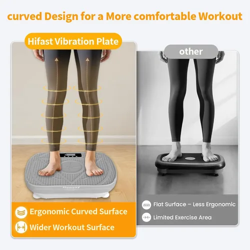 Miniatura 11 de Homesy Vibration Plate Exercise Machine, Vibrating Plate for Lymphatic Drainage, Full Body Shaking Workout Fitness Platform Board, Sport Gym