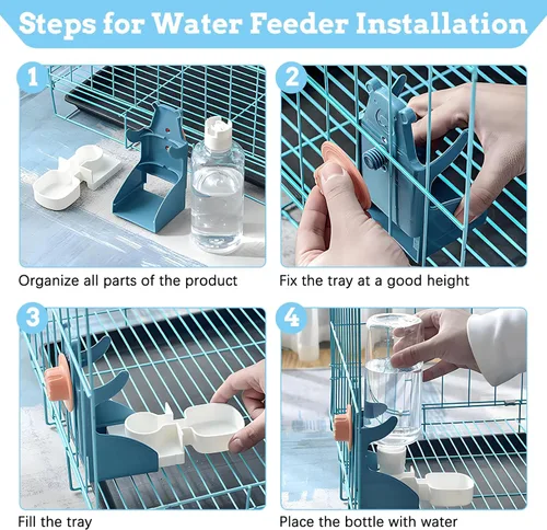Miniatura 7 de Hamiledyi - Set de comederos sin ensuciar para pájaros con dispensador de agua, contenedor de semillas para periquitos, comedero automático
