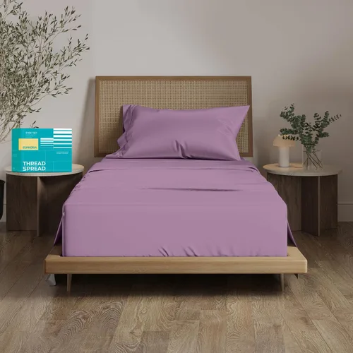 Miniatura 13 de THREAD SPREAD Sábanas 100% Algodón Egipcio Tamaño Twin - 800 Alto Número de Hilos 3 Piezas Sábanas Twin Extra Largas para Dormitorio, Bolsillo