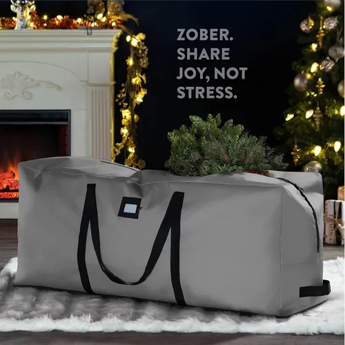 Miniatura 2 de Bolsa de alta calidad para guardar el árbol de Navidad, para árboles artificiales desarmados de hasta 7.5 pies de alto, tiene asas duraderas y un