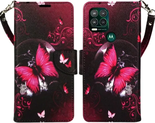 Miniatura 8 de Zase Moto G Stylus 5G - Funda tipo cartera de piel sintética para mujer, diseño bonito con función atril, ranura para tarjeta de identificación