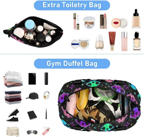 Miniatura 3 de Bolsa de lona de viaje, bolsa de lona deportiva con bolsillo húmedo, bolsa de fin de semana para mujeres y hombres, bolsa de gimnasio, bolsa