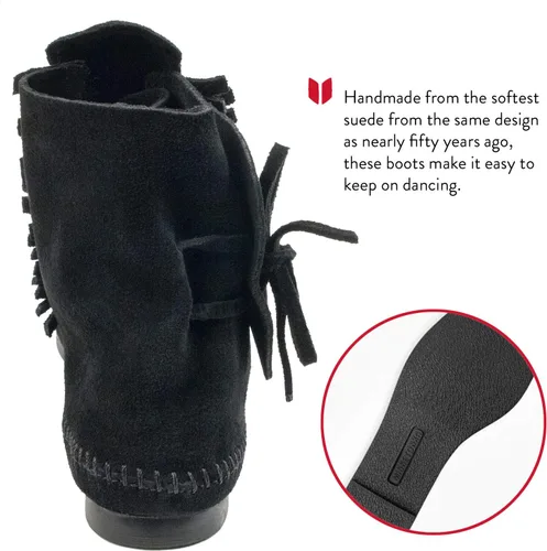 Miniatura 4 de Minnetonka Botas de suela dura de 2 botones para mujer, Marrón (Brown Suede), 0