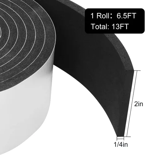 Miniatura 22 de Cinta de Espuma Selladora, 1/2 Pulgada de Ancho x 1/16 Pulgada de Grosor Burletes para Puerta y Ventana, Tira de Aislamiento para Puerta de Celda