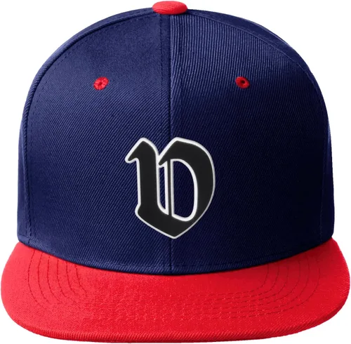 Miniatura 377 de Daxton Gorra clásica con visera de billete plano con letras del alfabeto inglés antiguo de la A a la Z