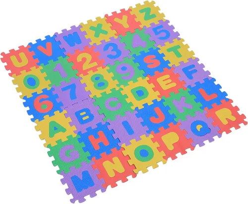 Miniatura 4 de Tapete de juego de espuma EVA para niños, 36 piezas de tapetes suaves de rompecabezas con números y letras, suelo educativo grueso para habitación
