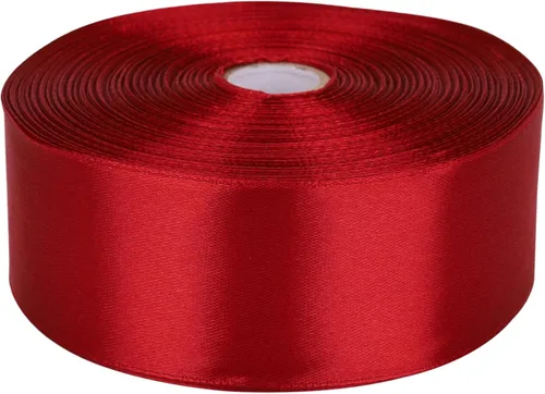 Cinta de satén rojo vino de 1-1/2 pulgadas, 50 yardas de cintas de tela sólida en rollo para invitaciones de boda, ramos de novia, costura,