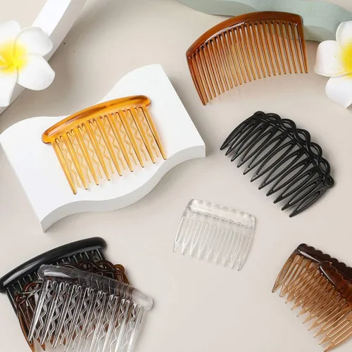 Miniatura 5 de Chuangdi Juego de 32 peines laterales franceses para el cabello, peine giratorio de plástico con clip para el cabello, accesorios para velo de boda
