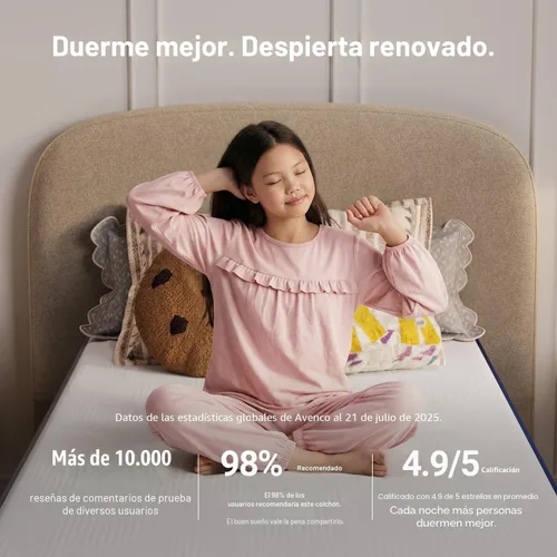 Miniatura 3 de Avenco Colchón individual de 8 pulgadas con espuma de celda abierta para una comodidad transpirable, colchones de espuma viscoelástica de gel