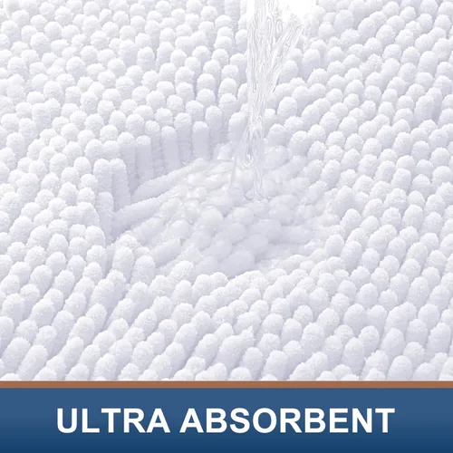 Miniatura 4 de Smiry Juego de 2 alfombras de baño, felpilla suave y absorbente, lavable a máquina, antideslizantes, para bañera, ducha y suelo