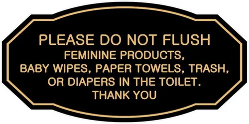 Miniatura 17 de Signs ByLITA Letrero de etiqueta victoriana Please Do Not Flush (Lt Gray), pequeño, 1 paquete Gris claro